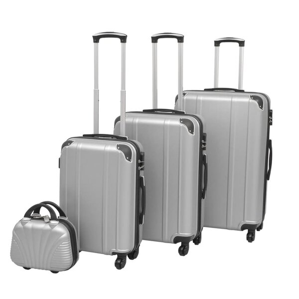 Harde Rolkoffer Set 4-Dlg Zilver