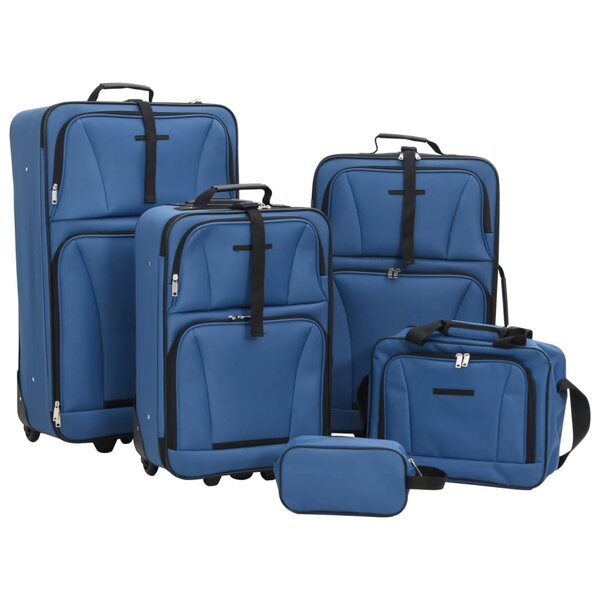 5-Delige Kofferset Stof Blauw
