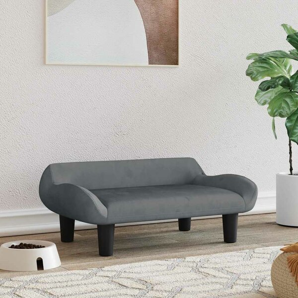 Hondenmand 70X40X24 Cm Donkergrijs Fluweel