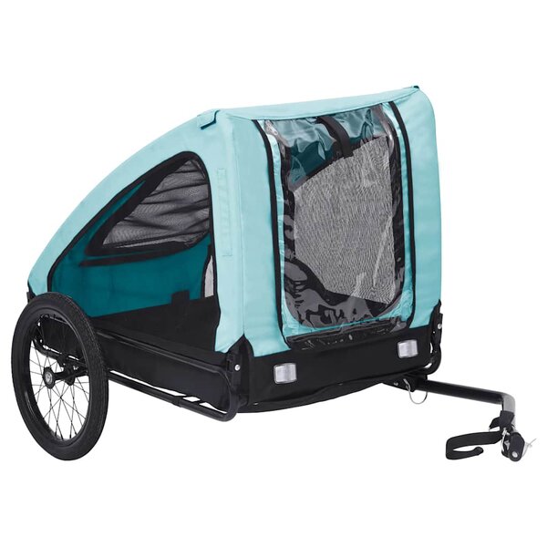 Hondenfietstrailer Blauw en zwart