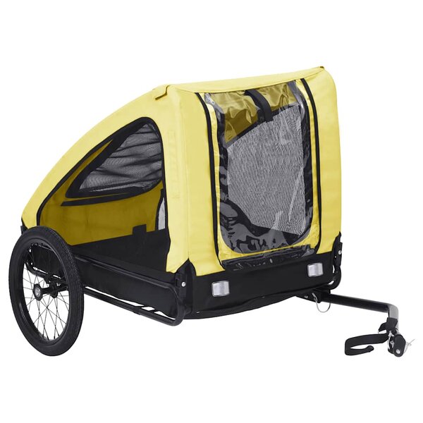 Hondenfietstrailer Geel en zwart