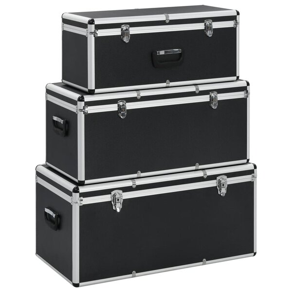 Opbergkoffers Aluminium Zwart