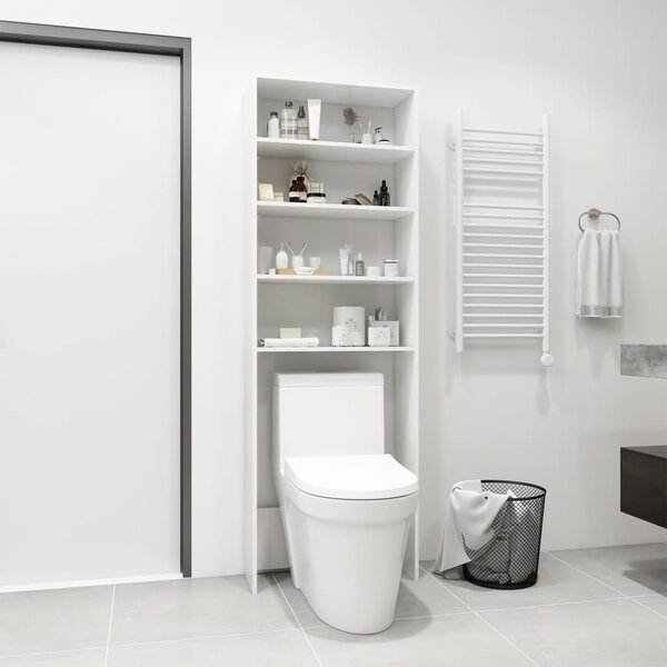 Wasmachinekast 64x24x190 cm wit