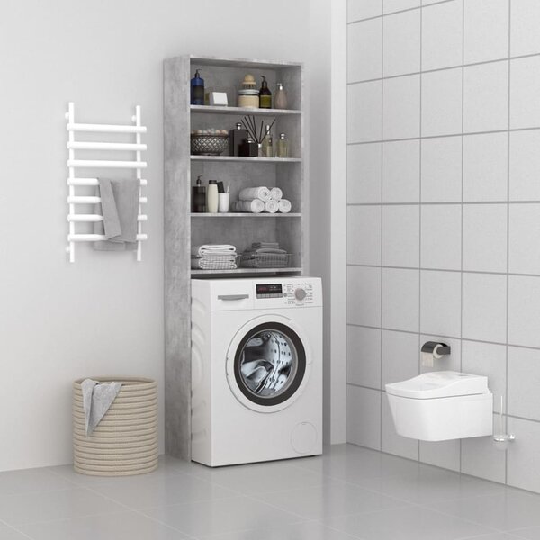Wasmachinekast 64X24X190 Cm Betongrijs