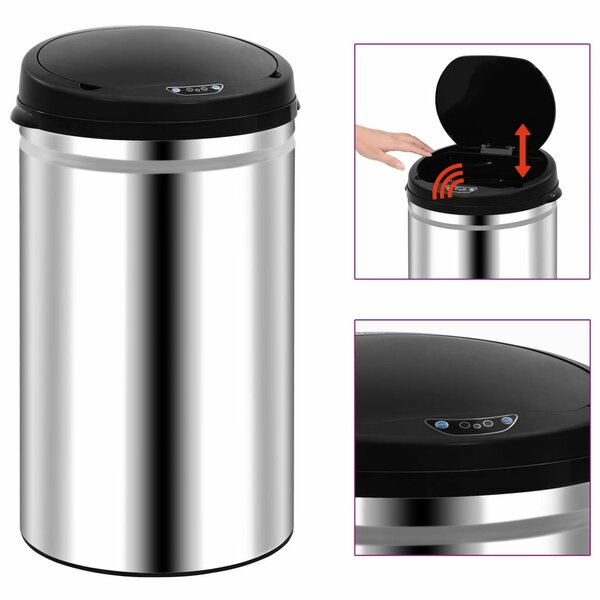Prullenbak Met Automatische Sensor Roestvrij Staal 40 l Zilver