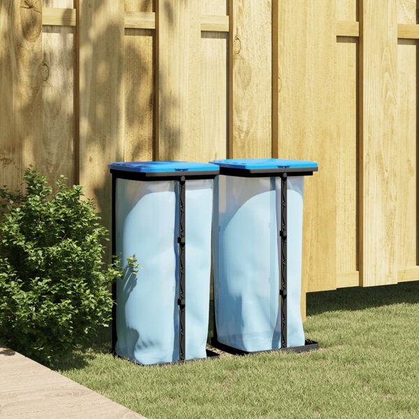 Vuilniszakhouders 2 St Pp Zwart En Blauw 60 l