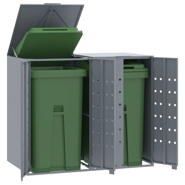 Containerberging Voor 2 Containers 138X79X117 Cm Staal Grijs