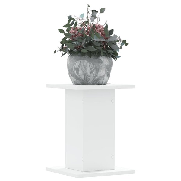 Plantenstandaards 2 St Bewerkt Hout 30 x 30 x 40 cm Wit