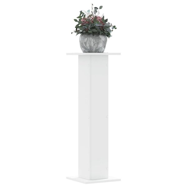 Plantenstandaards 2 St Bewerkt Hout 30 x 30 x 95 cm Wit