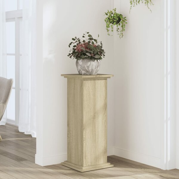 Plantenstandaard Bewerkt Hout Kleurig 33 x 33 x 80 cm Sonoma eiken