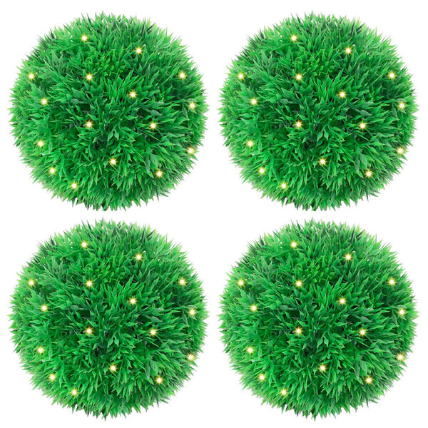 Kunstbuxusballen Met Led-Verlichting 4 St Groen 12 cm