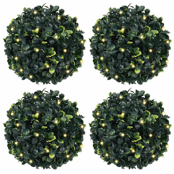 Kunstbuxusballen Met Led-Verlichting 4 St Groen 12 cm