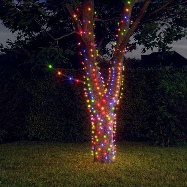 Lichtsnoeren 2 st 2x200 LED&#039;s solar binnen/buiten meerkleurig