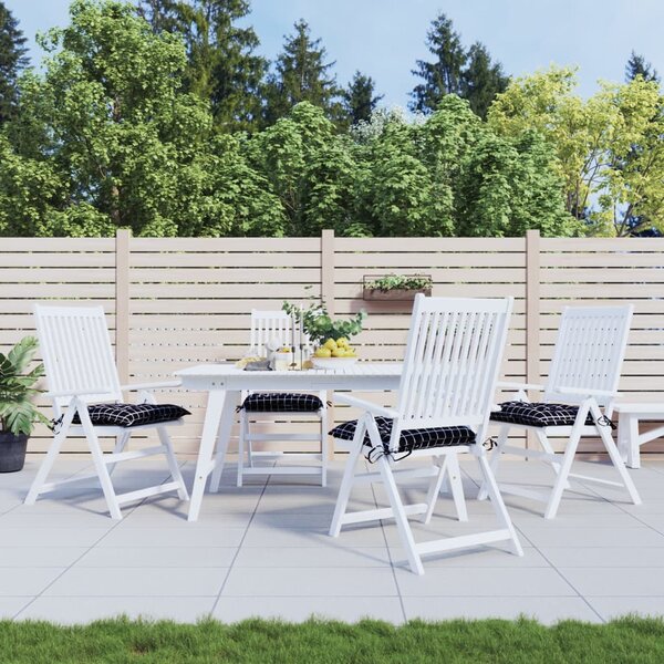 Stoelkussens Ruitpatroon Stof Zwart En Wit 4 40 x 40 x 7 cm