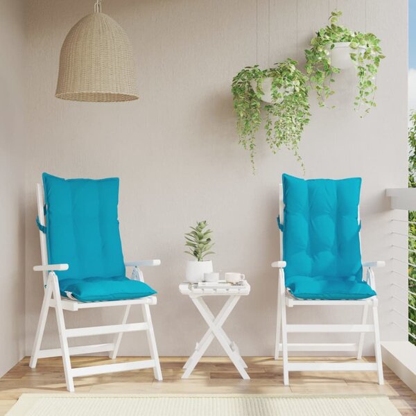 Stoelkussens Hoge Rug Oxford Stof 2 Turquoise