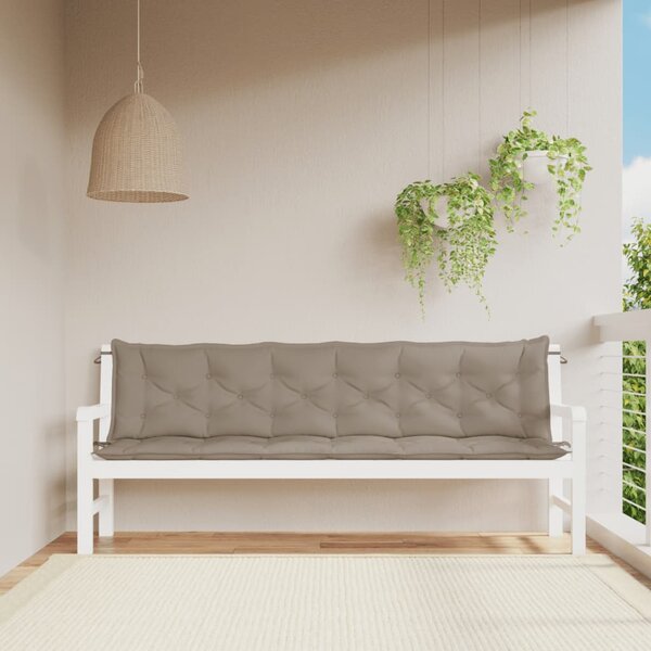 Tuinbankkussens Oxford Stof 200 x 50 x 7 cm Taupe