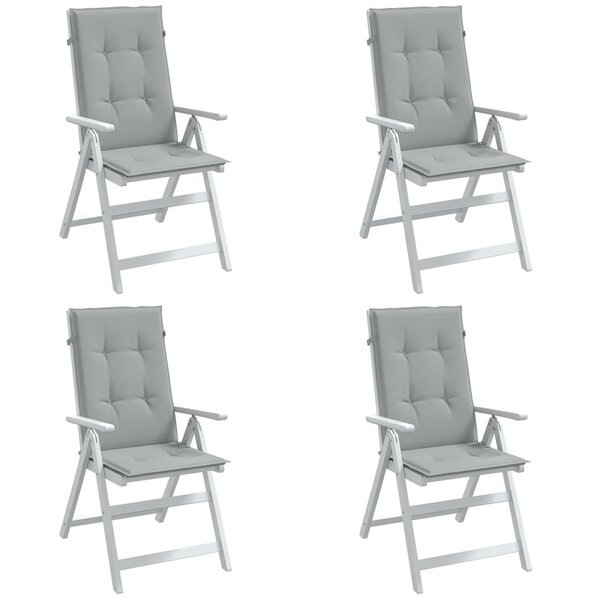 Stoelkussens Hoge Rug Stof Lichtgrijs 4 120 x 50 x 4 cm lichtgrijs mix