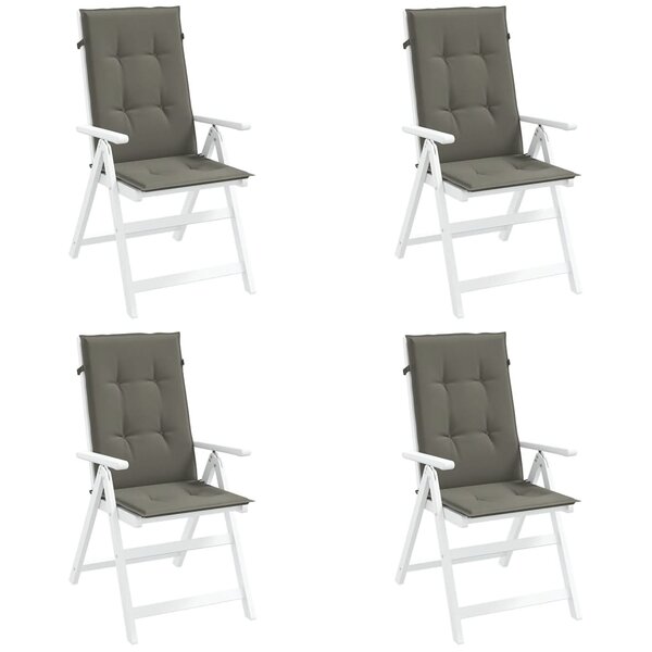 Stoelkussens Hoge Rug Stof Donkergrijs 4 120 x 50 x 4 cm donkergrijs mix