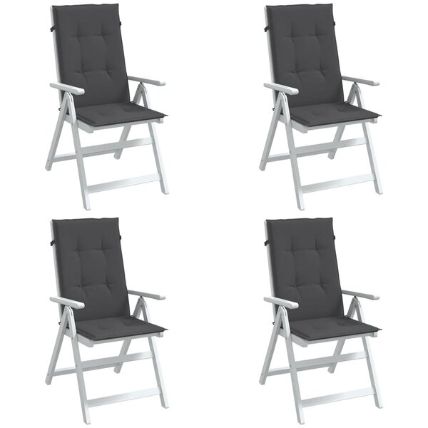 Stoelkussens Hoge Rug Stof Gem&ecirc;leerd Antraciet 4 120 x 50 x 4 cm antraciet mix