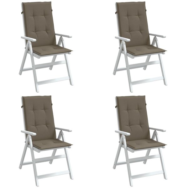 Stoelkussens Hoge Rug Stof Gem&ecirc;leerd Taupe 4 120 x 50 x 4 cm taupe mix