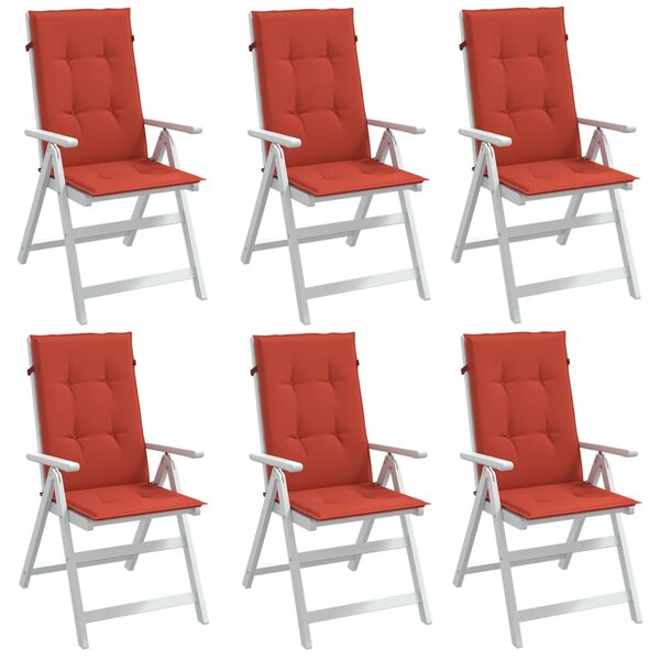 Stoelkussens Hoge Rug Stof Gem&ecirc;leerd Rood 6 120 x 50 x 4 cm rood mix
