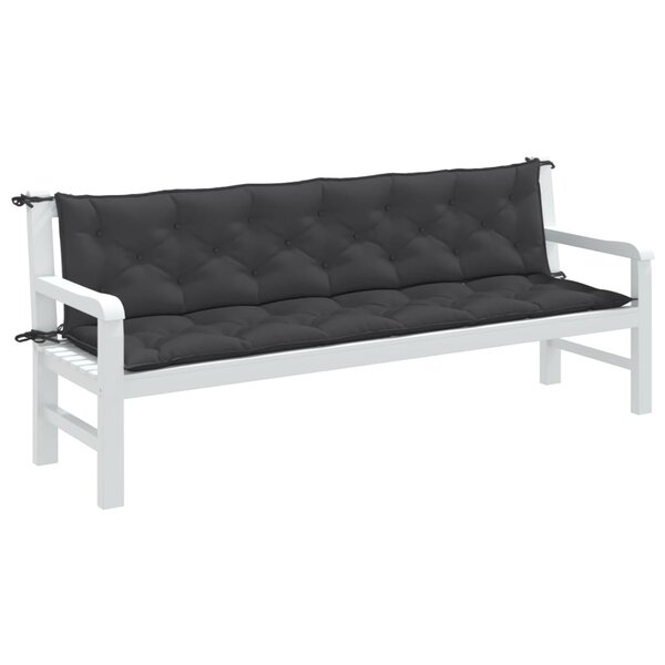 Tuinbankkussens 2 St Stof Gem&ecirc;leerd Antracietkleur 200 x 50 x 7 cm antraciet mix