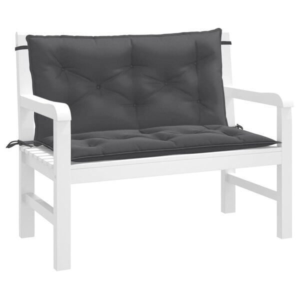 Tuinbankkussens 2 St Stof Gem&ecirc;leerd Antracietkleur 100 x 50 x 7 cm antraciet mix