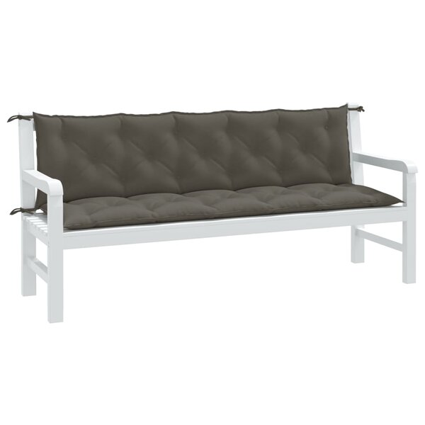 Tuinbankkussens 2 St Stof Gem&ecirc;leerd Donkergrijs 180 x 50 x 7 cm donkergrijs mix