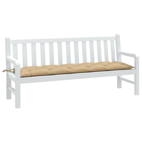 Tuinbankkussen 180x50x7 cm stof gem&ecirc;leerd beige