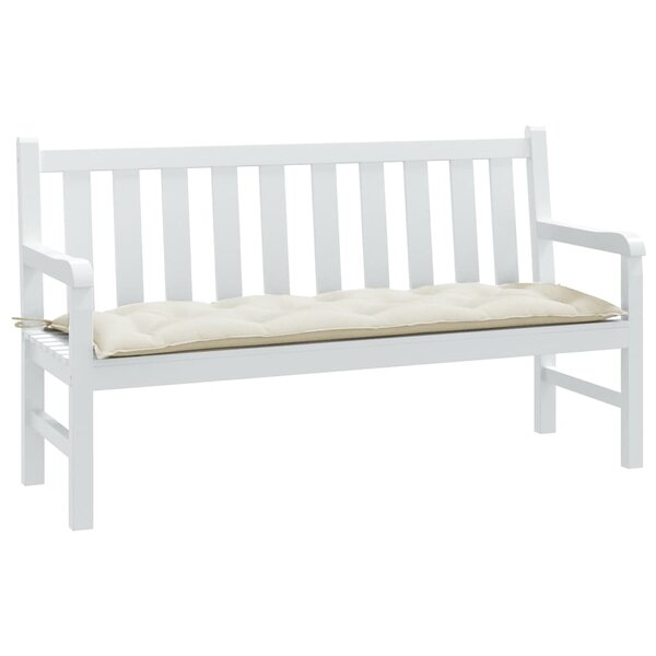 Tuinbankkussen Stof Gem&ecirc;leerd Cr&egrave;mekleurig 150 x 50 x 7 cm cr&egrave;me mix