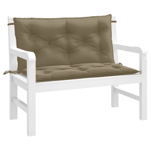 Tuinbankkussens 2 St Stof Gem&ecirc;leerd Taupe 100 x 50 x 7 cm taupe mix