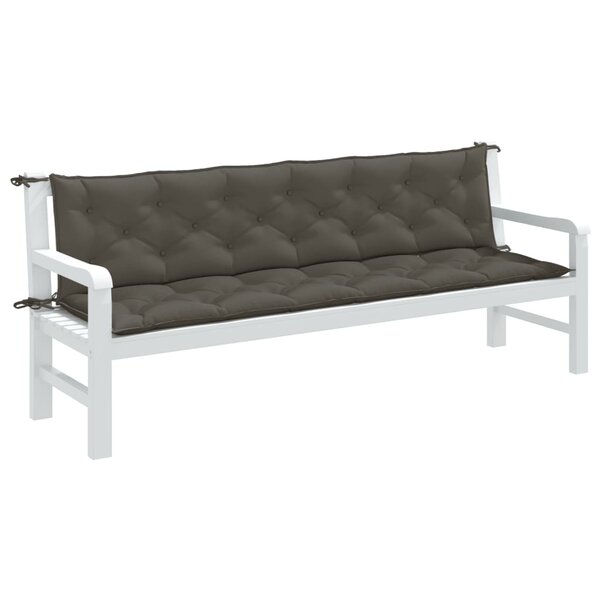 Tuinbankkussens 2 St Stof Gem&ecirc;leerd Donkergrijs 200 x 50 x 7 cm donkergrijs mix