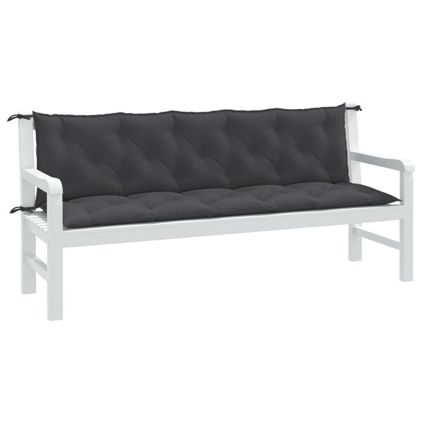 Tuinbankkussens 2 St Stof Gem&ecirc;leerd Antracietkleur 180 x 50 x 7 cm antraciet mix