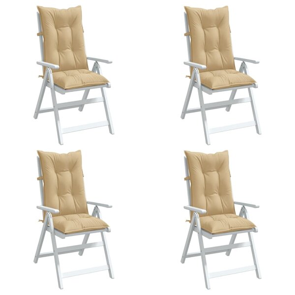Stoelkussens Hoge Rug Stof Gem&ecirc;leerd Beige 4 120 x 50 x 7 cm beige mix