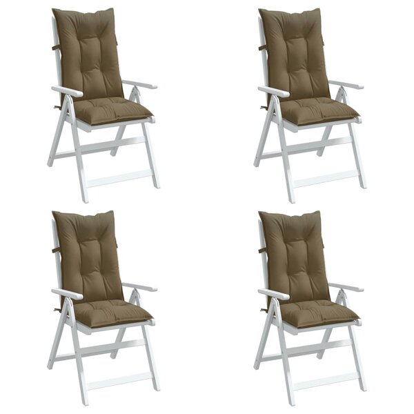 Stoelkussens Hoge Rug Stof Gem&ecirc;leerd Taupe 4 120 x 50 x 7 cm taupe mix