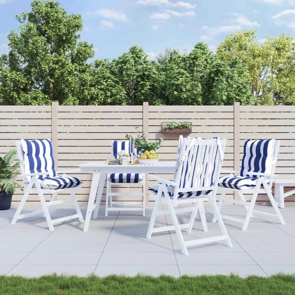 Stoelkussens Lage Rug Get Oxford Stof Wit En 4 blauw en witte streep