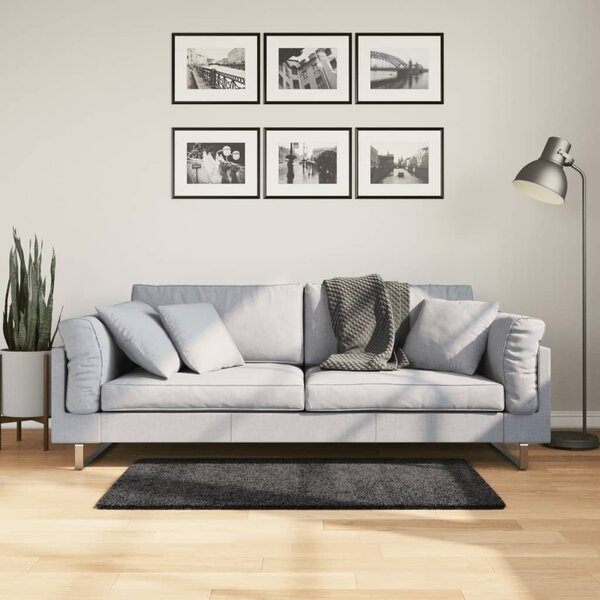 Vloerkleed Pamplona Shaggy Hoogpolig Modern Antraciet 60 x 110 cm