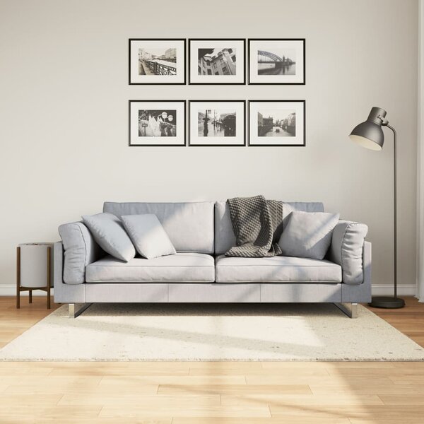 Vloerkleed Pamplona Shaggy Hoogpolig Modern Cr&egrave;me 120 x 170 cm