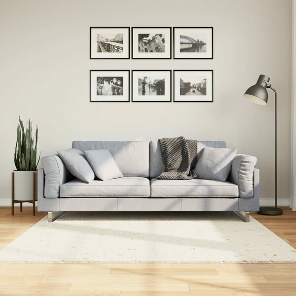 Vloerkleed Pamplona Shaggy Hoogpolig Modern Cr&egrave;me 160 x 160 cm