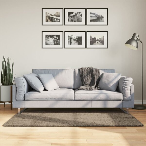 Vloerkleed Istan Hoogpolig Glanzend 80 x 150 cm Grijs