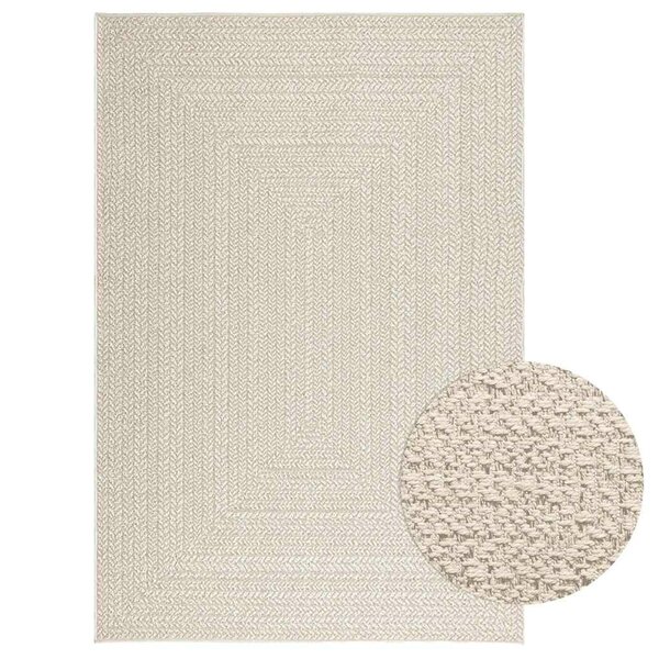 Vloerkleed Zizur Room Binnen En Buiten Jute Look Cr&egrave;me 140 x 200 cm Rechthoekig