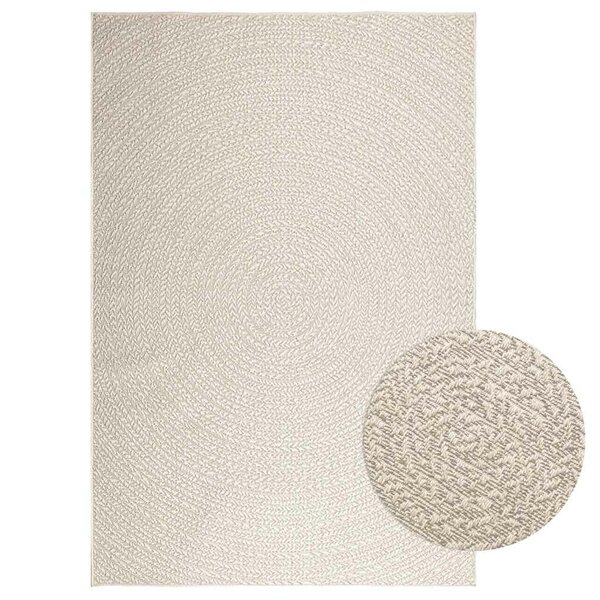 Vloerkleed Zizur Room Binnen En Buiten Jute Look Cr&egrave;me 160 x 230 cm Rond