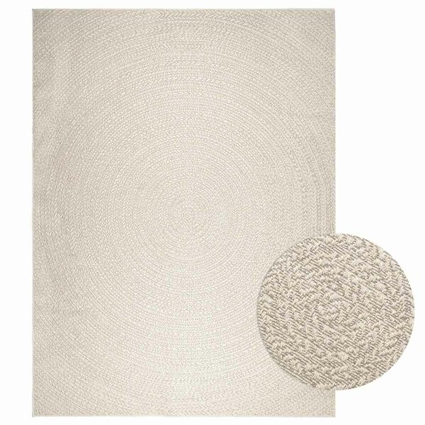 Vloerkleed Zizur Room Binnen En Buiten Jute Look Cr&egrave;me 240 x 340 cm Rond