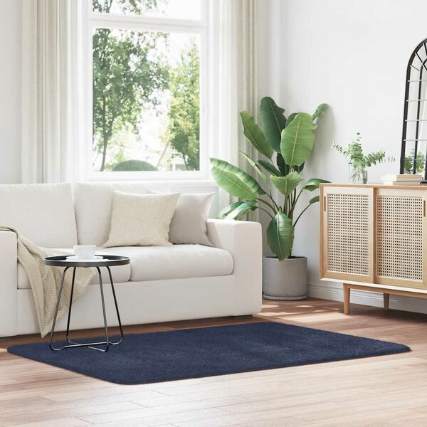 Hoogpolig Vloerkleed Navarra Polyester Marineblauw 120 x 170 cm Rechthoekig