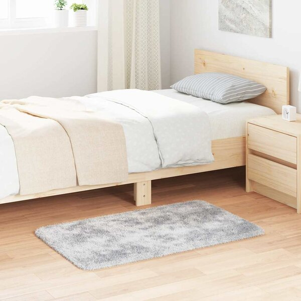 Hoogpolig Vloerkleed Navarra Polyester Lichtgrijs 60 x 100 cm Rechthoekig