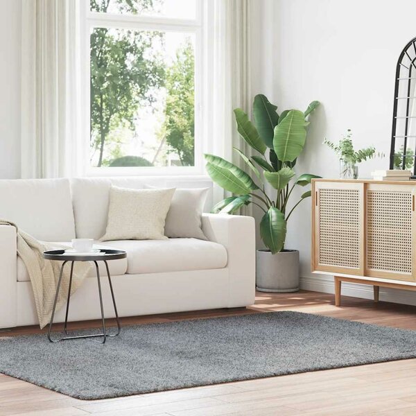 Hoogpolig Vloerkleed Navarra Polyester Zilvergrijs 160 x 230 cm Rechthoekig