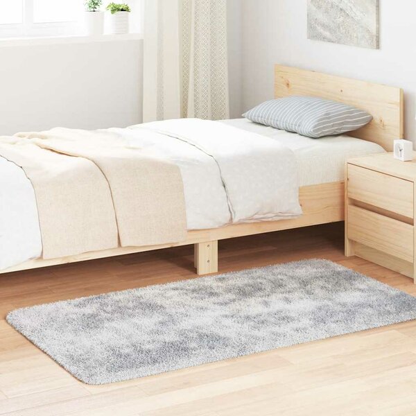 Hoogpolig vloerkleed NAVARRA 80x150 cm polyester lichtgrijs