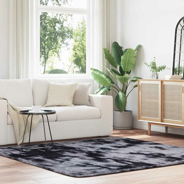 Hoogpolig Vloerkleed Navarra Polyester Donkergrijs 200 x 200 cm Vierkant