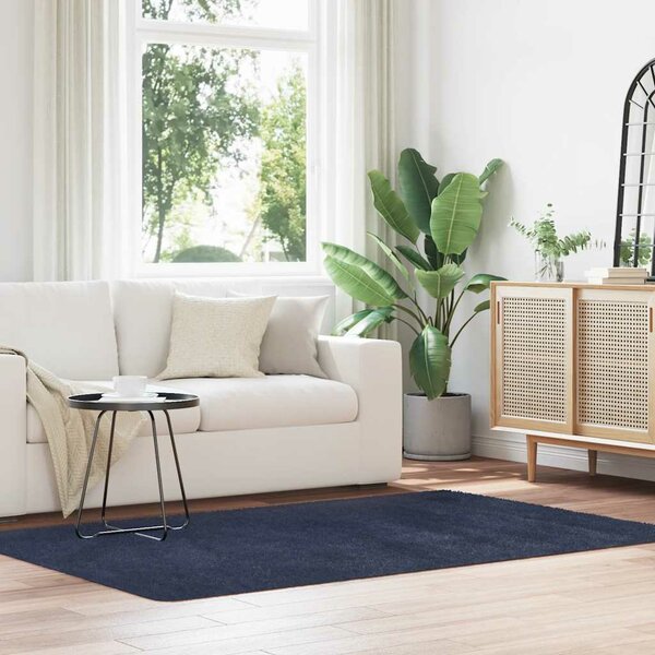 Hoogpolig Vloerkleed Navarra Polyester Marineblauw 130 x 200 cm Rechthoekig