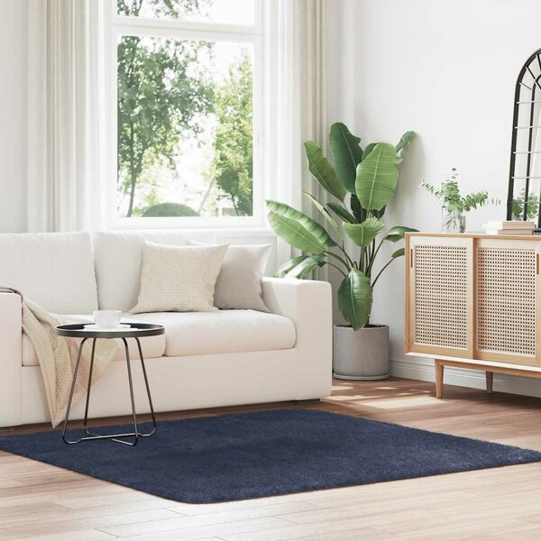 Hoogpolig Vloerkleed Navarra Polyester Marineblauw 160 x 160 cm Vierkant
